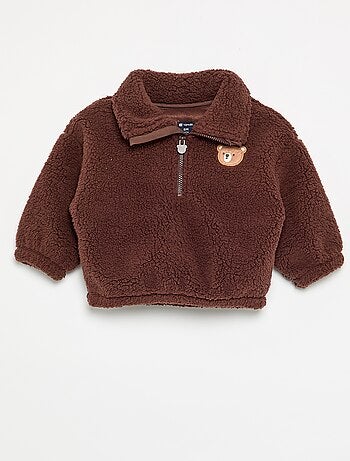 Ensemble 2 pièces en matière moutonnée - Sweat + pantalon