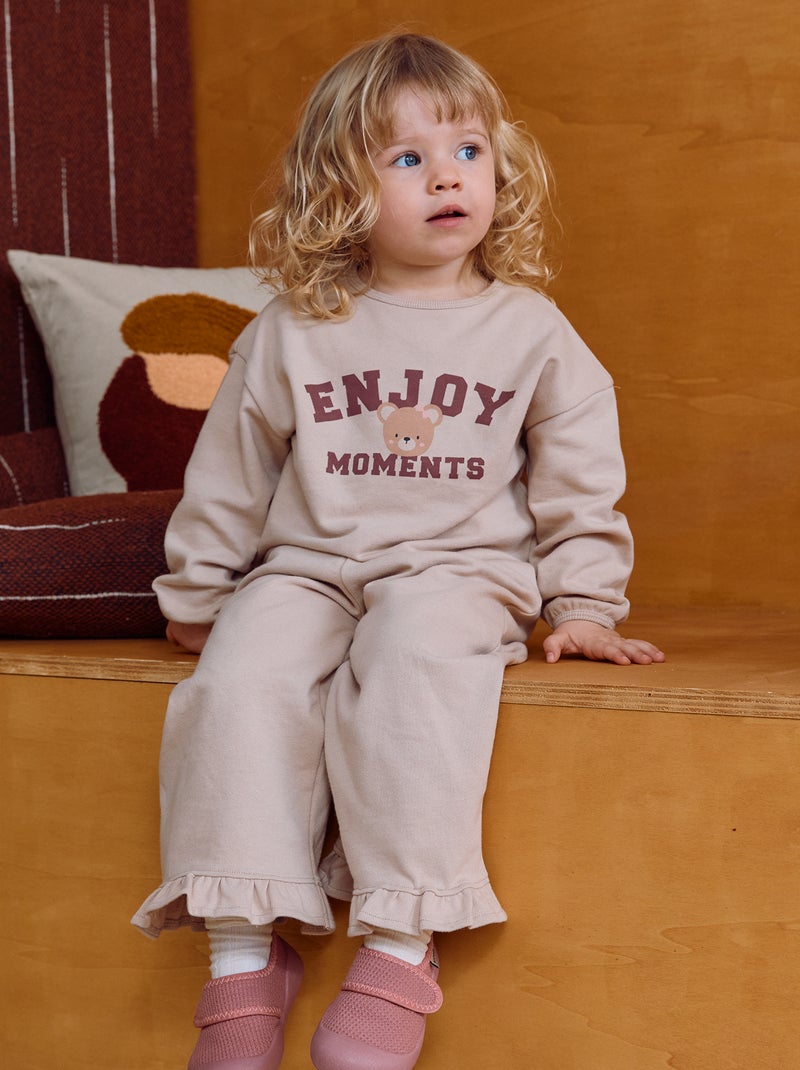Ensemble 2 pièces en molleton Beige - Kiabi