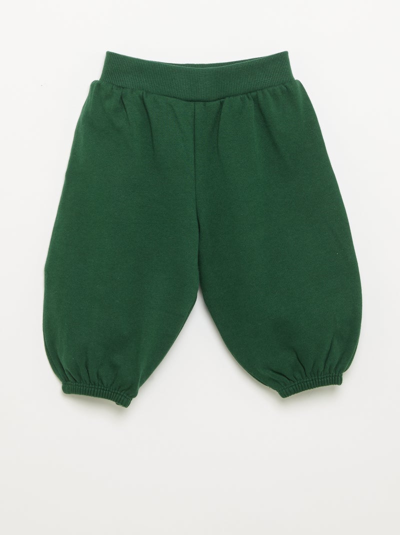 Ensemble 2 pièces en polaire - sweat + pantalon de jogging Vert foncé - Kiabi