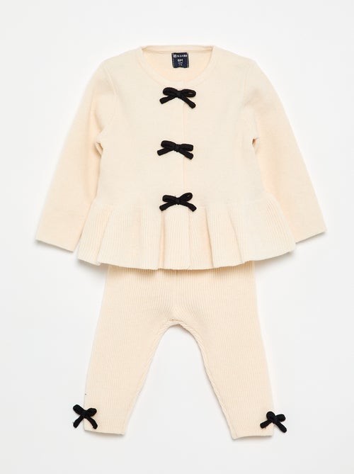 Ensemble 2 pièces en tricot - Pull + legging - Kiabi