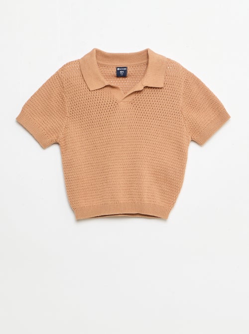 Ensemble 2 pièces en tricot - T-shirt polo + short - Kiabi