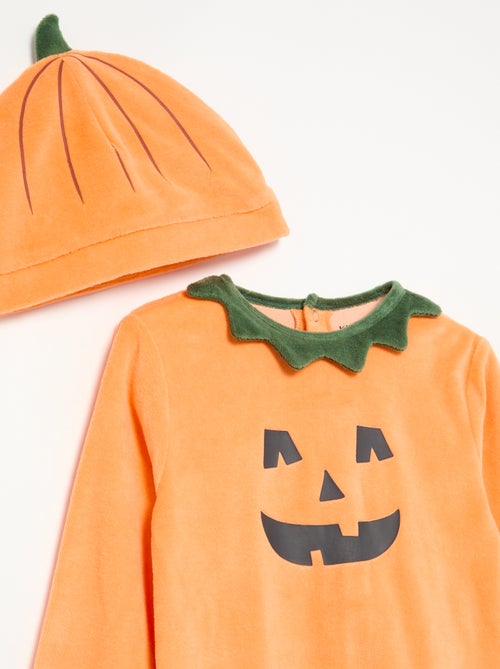 Ensemble 2 pièces en velours 'Halloween'  - pyjama dors bien + bonnet - Kiabi