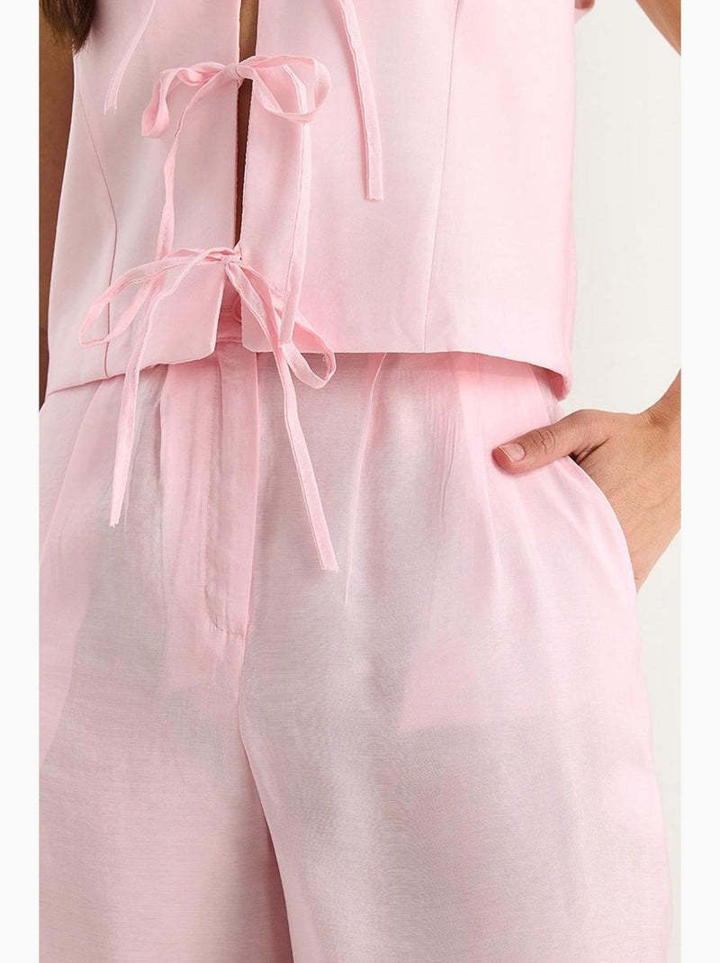 Ensemble 2 pièces gilet et pantalon large en modal lucci Rose pâle - Kiabi