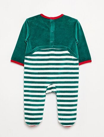 Ensemble 2 pièces 'Noël' en velours - pyjama dors bien + bonnet
