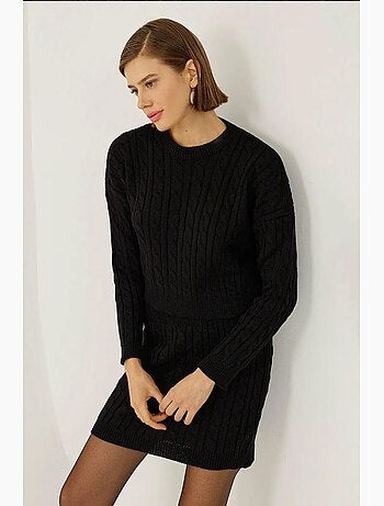 Ensemble 2 pièces pull ras du cou et mini-jupe taille haute hiccup