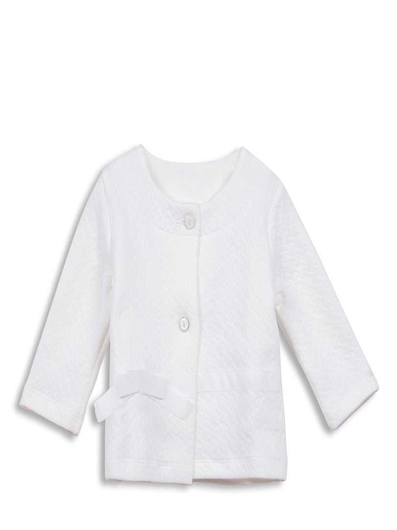 Ensemble Robe Et Cardigan Pour Bébé Fille - Robe Sans Manches Imprimé Floral + Manteau Manches Longues - 100% Polyester