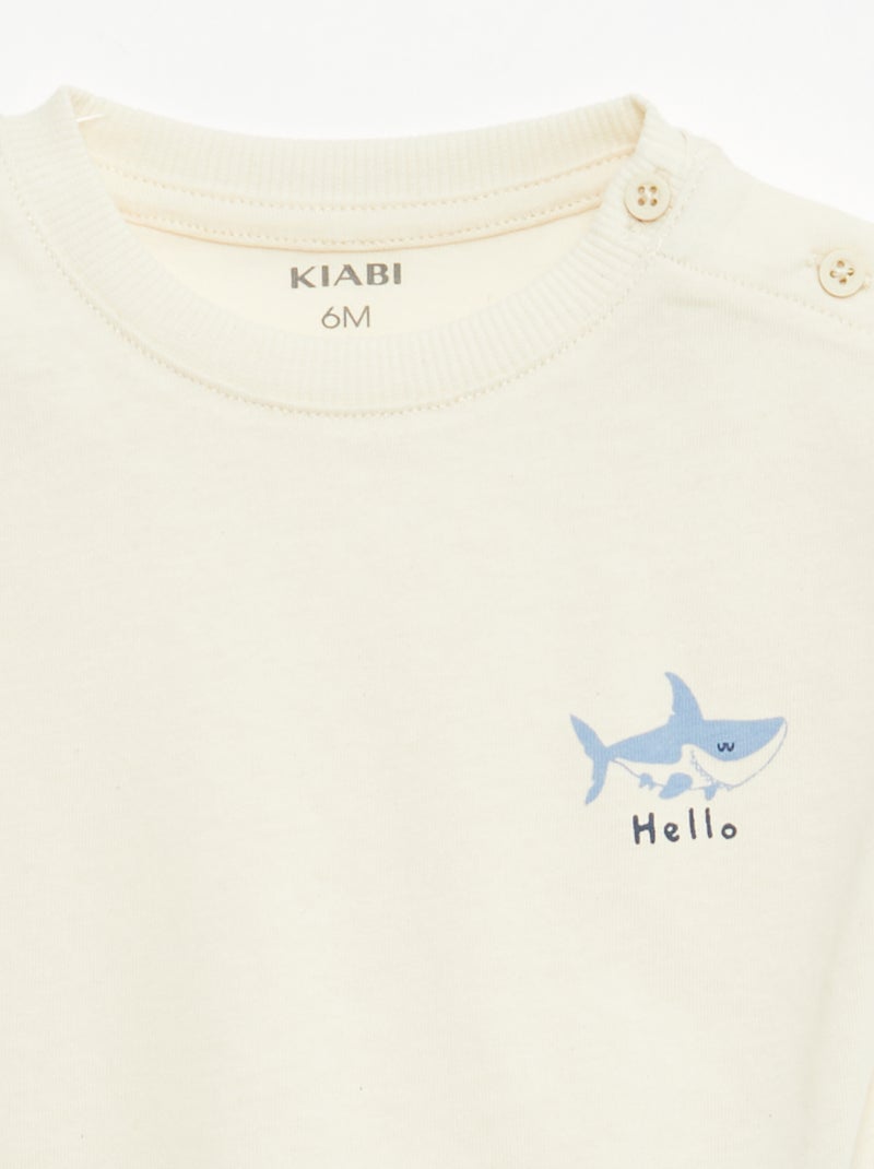 Ensemble 2 pièces short + T-shirt Beige - Kiabi