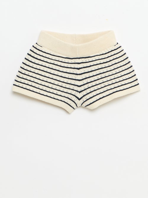 Ensemble 2 pièces short + T-shirt en crochet - Kiabi