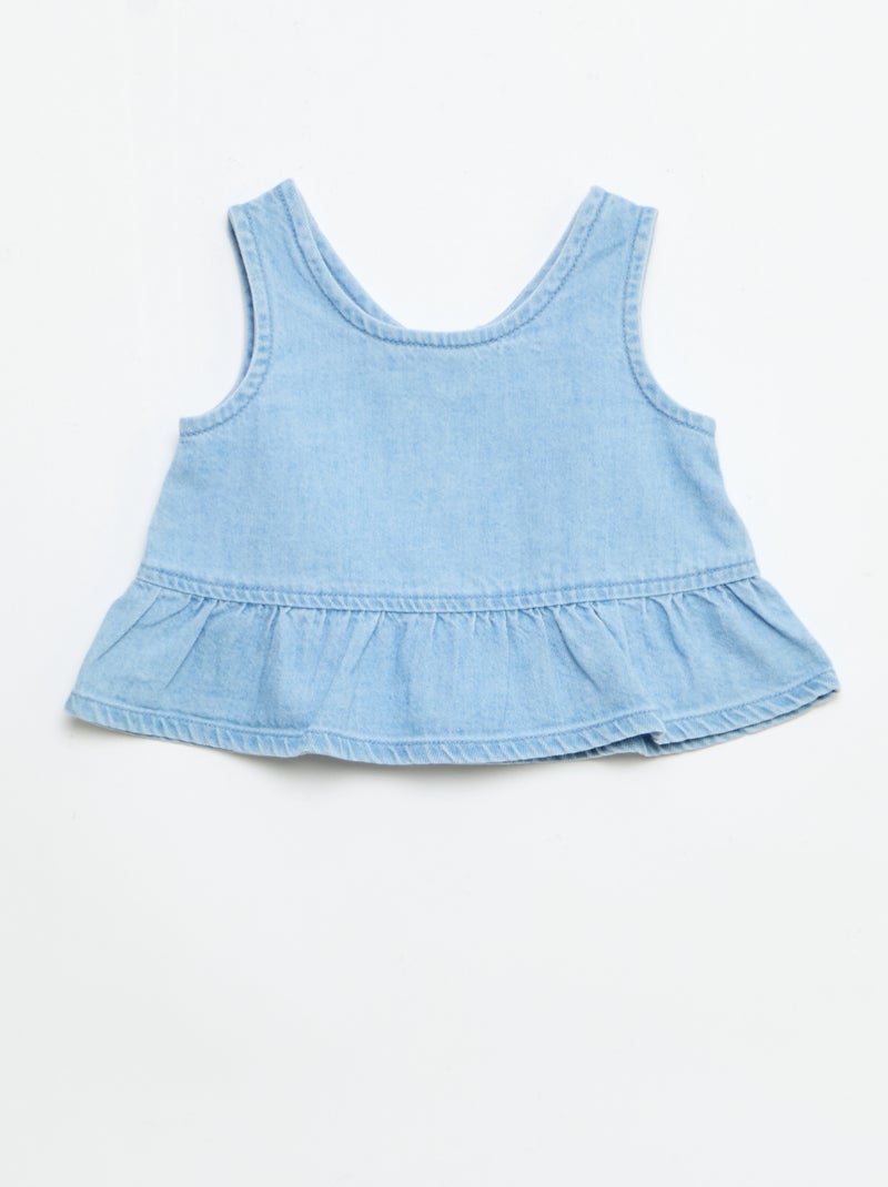 Ensemble 2 pièces short + T-shirt en denim Bleu - Kiabi
