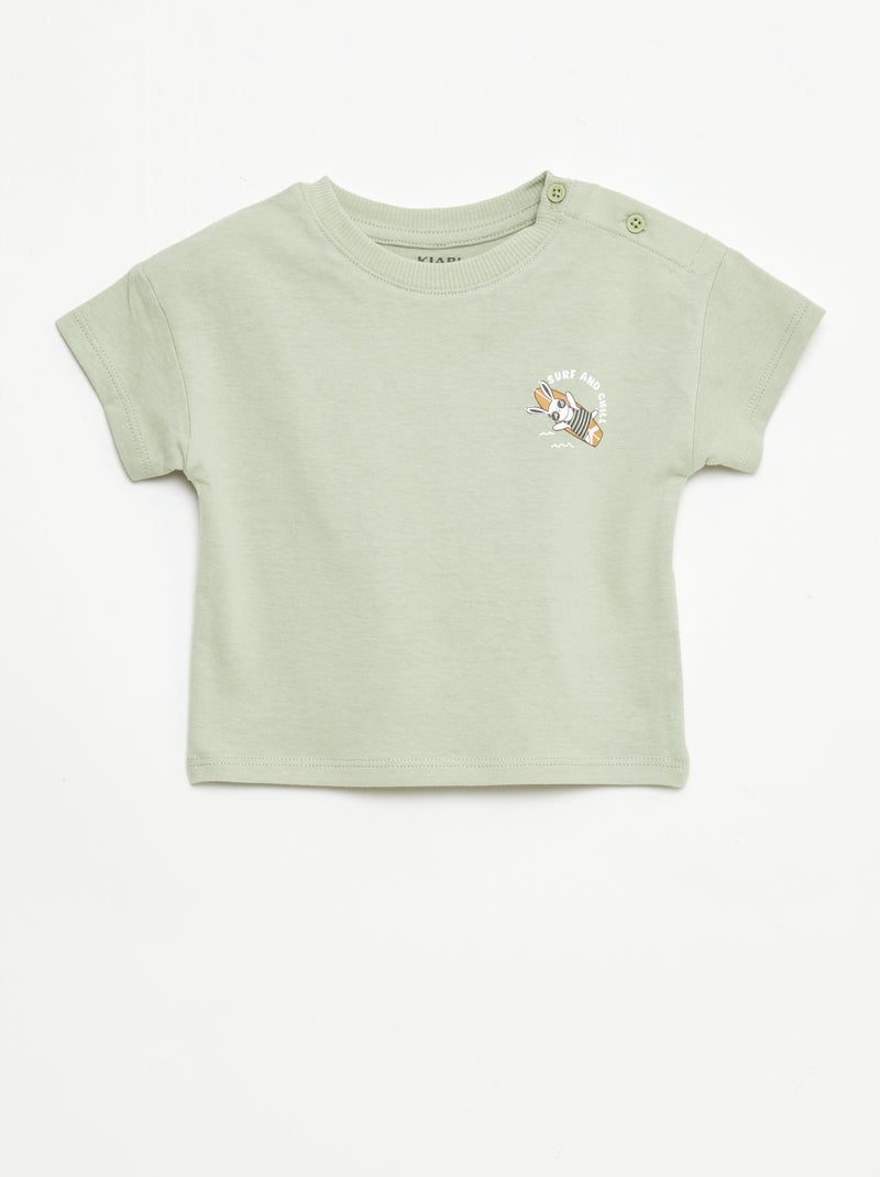 Ensemble 2 pièces short + T-shirt Kaki - Kiabi