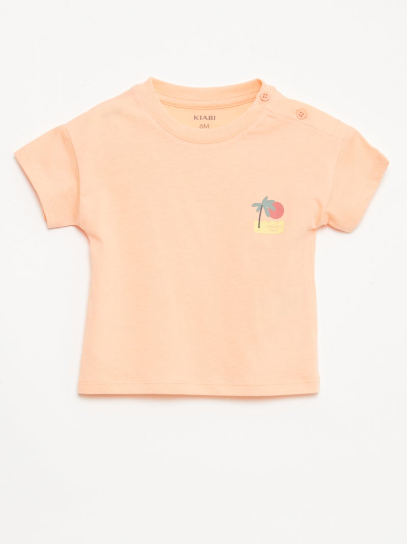 Ensemble 2 pièces short + T-shirt Orange - Kiabi