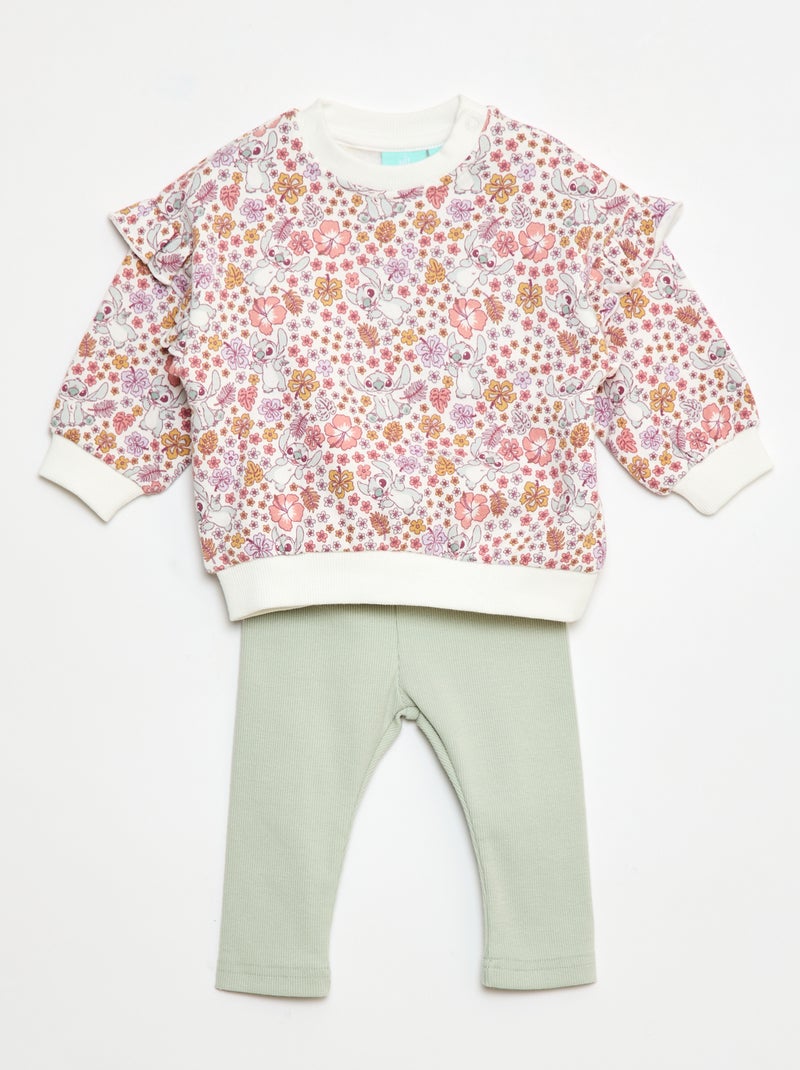 Ensemble 2 pièces sweat + legging 'Disney' Blanc - Kiabi