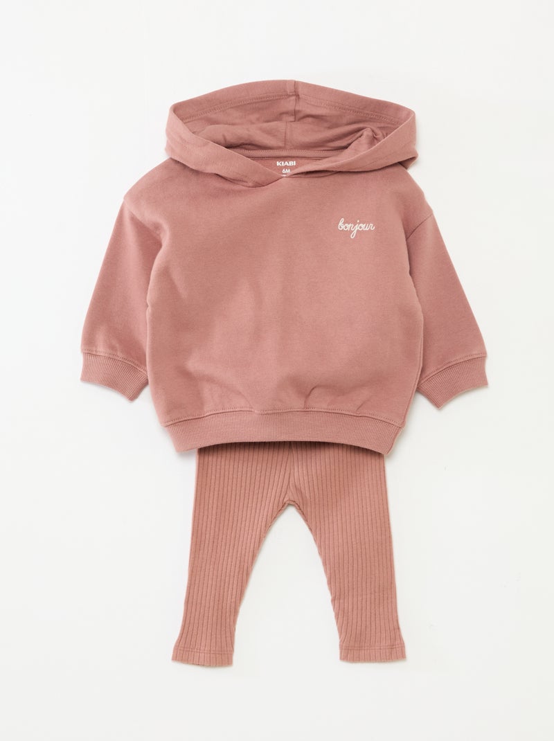 Ensemble 2 pièces sweat + legging Rose - Kiabi