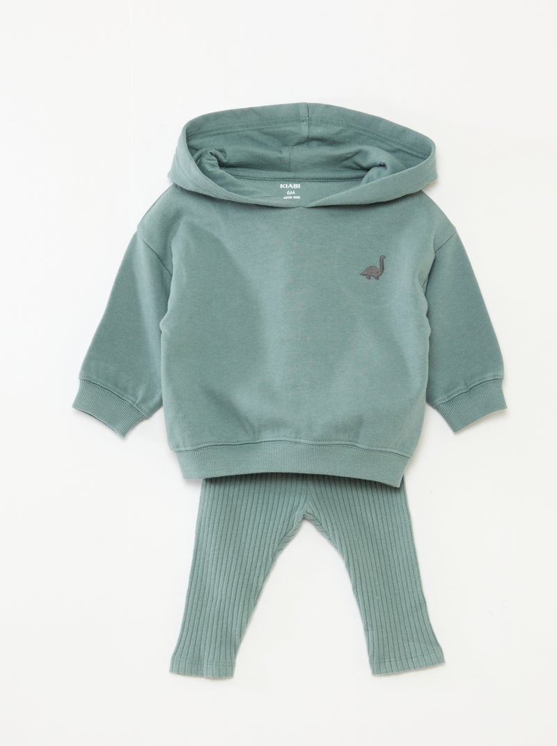 Ensemble 2 pièces sweat + legging Vert - Kiabi