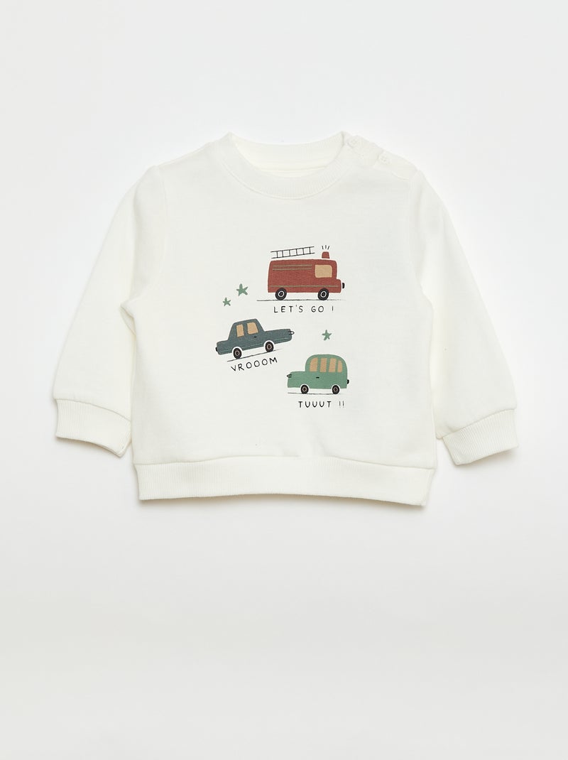 Ensemble 2 pièces sweat + pantalon Blanc - Kiabi