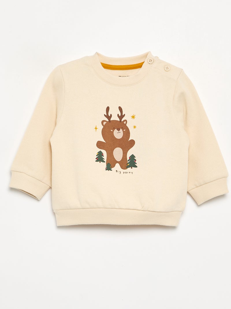 Ensemble 2 pièces sweat + pantalon Blanc - Kiabi