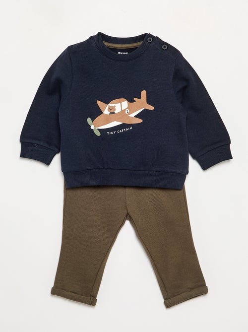 Ensemble 2 pièces sweat + pantalon - Kiabi Ensemble 2 pièces sweat + pantalon - Kiabi