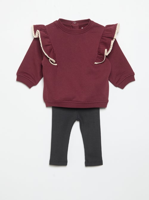 Ensemble 2 pièces : sweat-shirt + legging - Kiabi