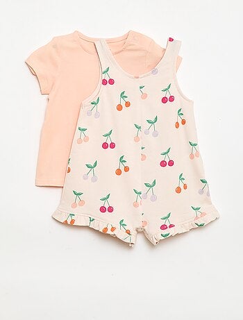 Ensemble 2 pièces T-shirt + combishort