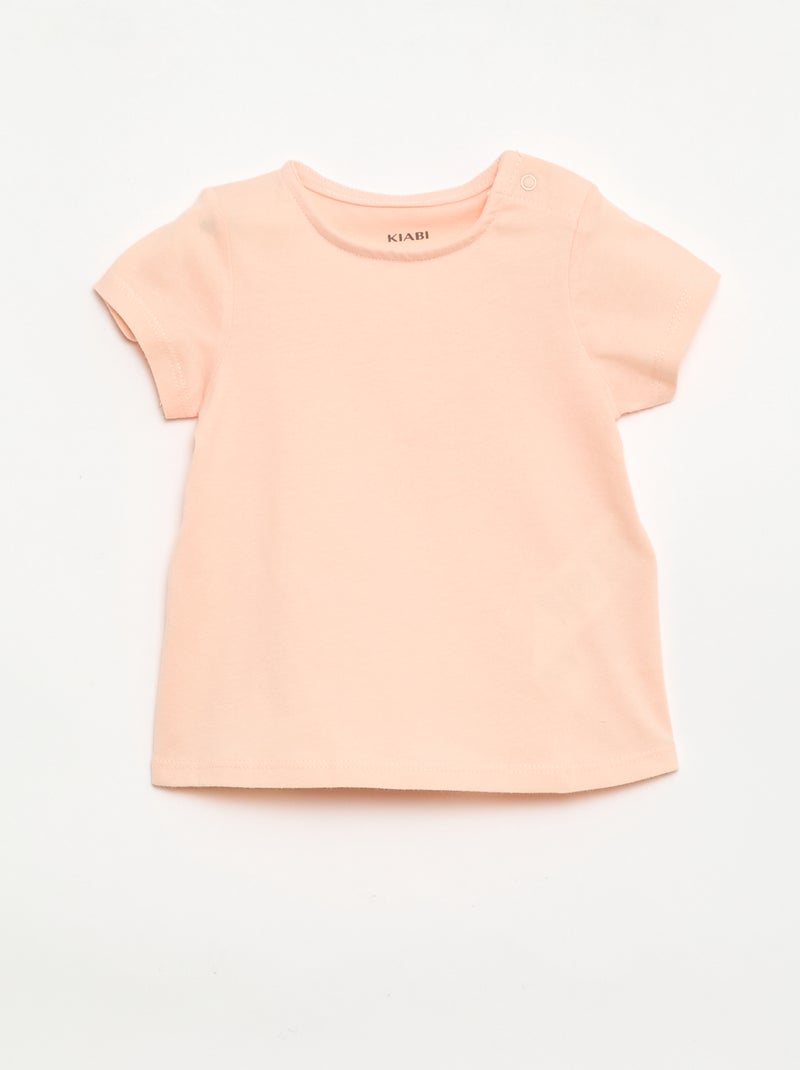 Ensemble 2 pièces T-shirt + combishort Rose - Kiabi