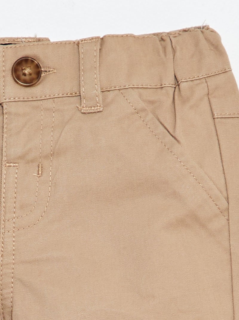 Ensemble 2 pièces t-shirt esprit polo + short en twill - 2 pièces Beige - Kiabi