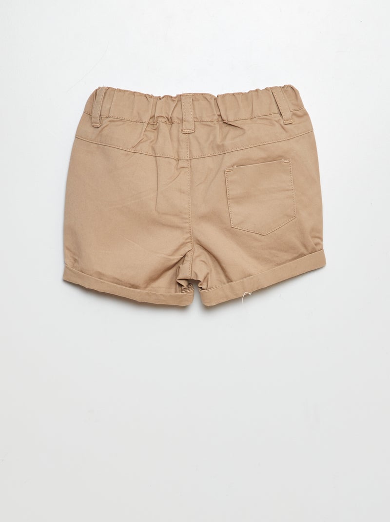 Ensemble 2 pièces t-shirt esprit polo + short en twill - 2 pièces Beige - Kiabi