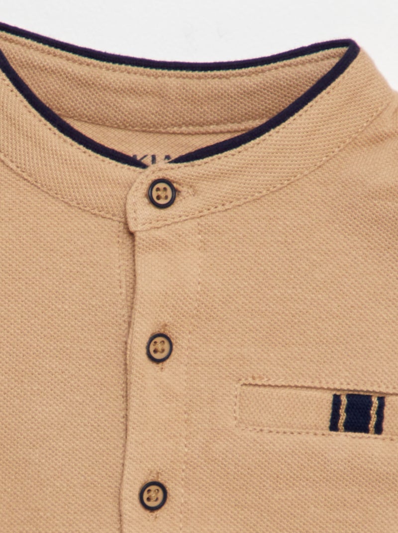 Ensemble 2 pièces t-shirt esprit polo + short en twill - 2 pièces BLEU - Kiabi
