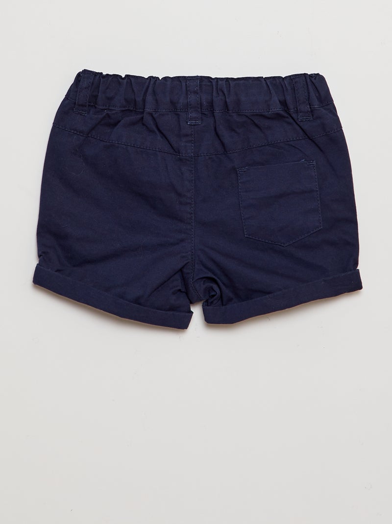 Ensemble 2 pièces t-shirt esprit polo + short en twill - 2 pièces BLEU - Kiabi