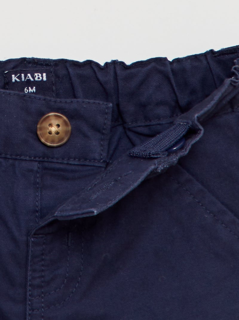 Ensemble 2 pièces t-shirt esprit polo + short en twill - 2 pièces BLEU - Kiabi