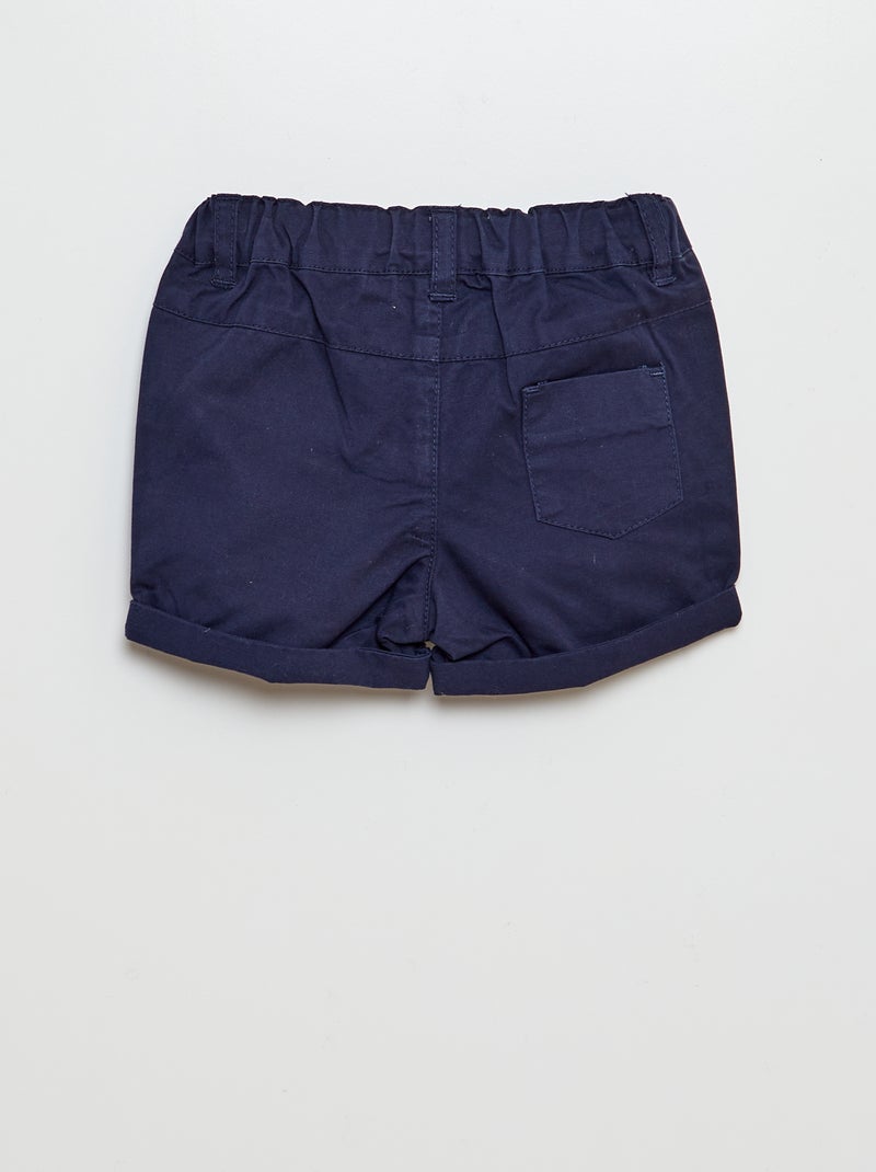 Ensemble 2 pièces t-shirt esprit polo + short en twill - 2 pièces BLEU - Kiabi