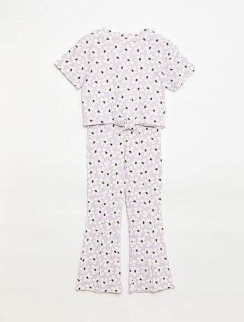 Ensemble 2 pièces T-shirt + pantalon forme flare