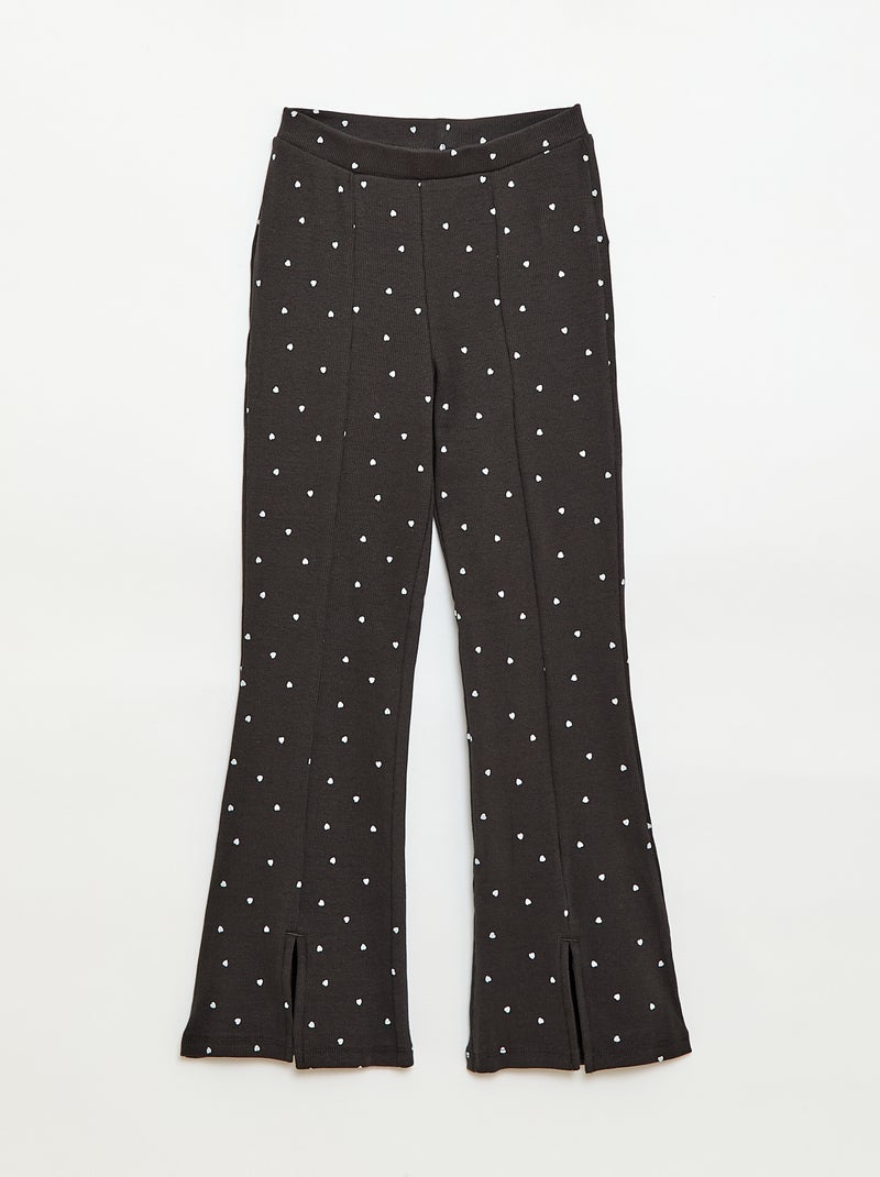 Ensemble 2 pièces T-shirt + pantalon forme flare Noir - Kiabi