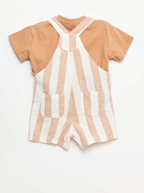 Ensemble 2 pièces T-shirt + salopette - Kiabi