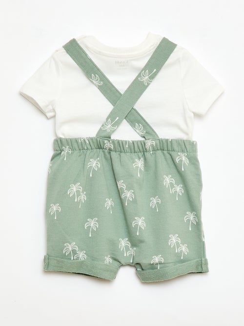 Ensemble 2 pièces T-shirt + salopette short - Kiabi