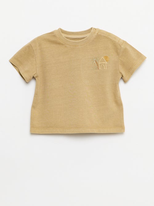 Ensemble 2 pièces tee-shirt brodé + short - Kiabi