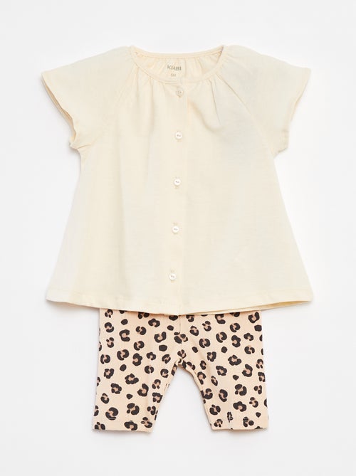 Ensemble 2 pièces tee-shirt + legging imprimé - Kiabi