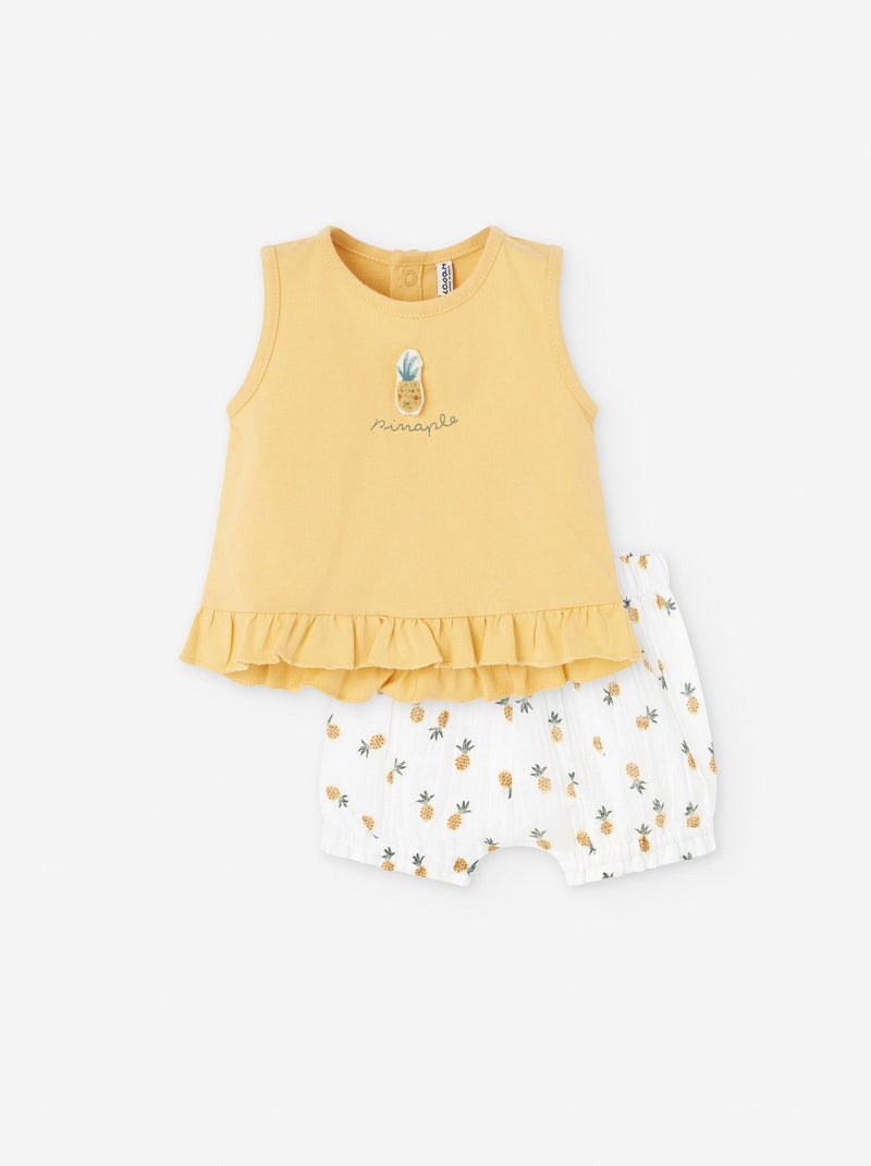 Ensemble 2 Pièces Top + Short Beige foncé - Kiabi