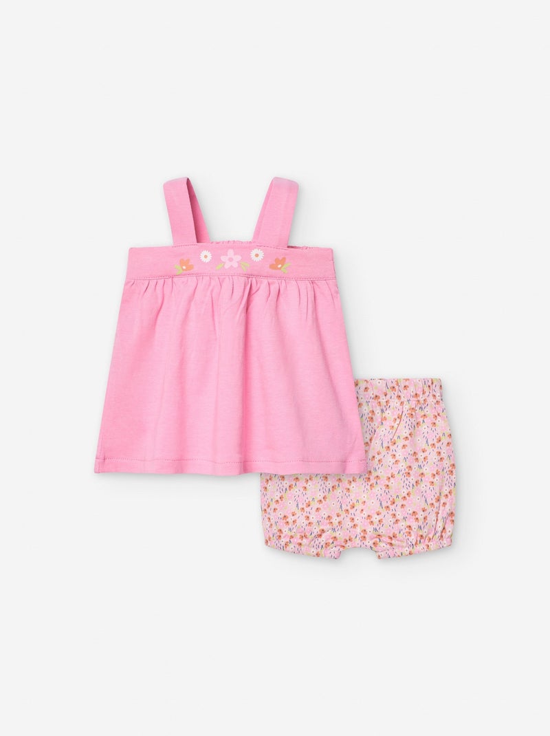 Ensemble 2 Pièces Top + Short Rose - Kiabi