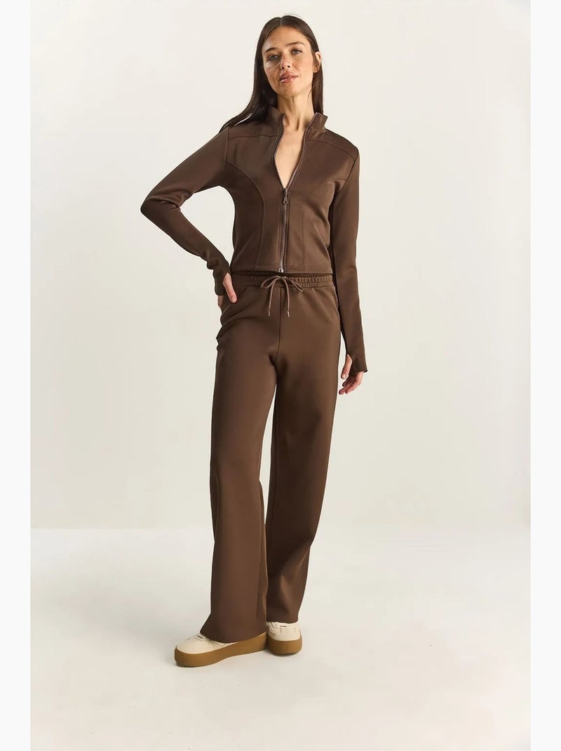 Ensemble 2 pièces veste et pantalon droit lucci Marron chocolat - Kiabi