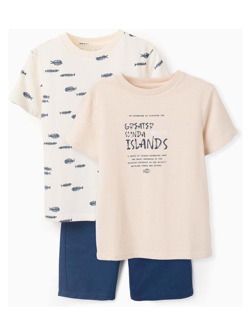 Ensemble 2 T-shirts + Shorts - Kiabi
