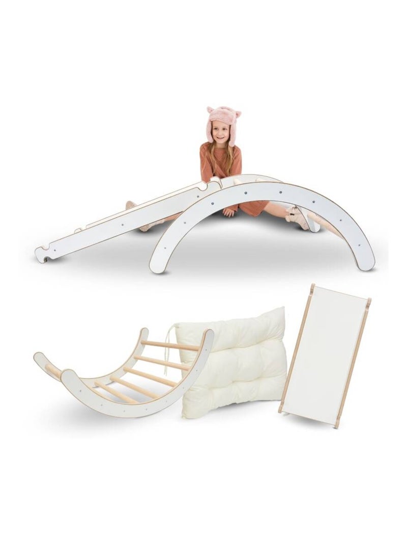 Ensemble 3-en-1 – Arche Montessori, Coussin & Toboggan en bois N/A - Kiabi