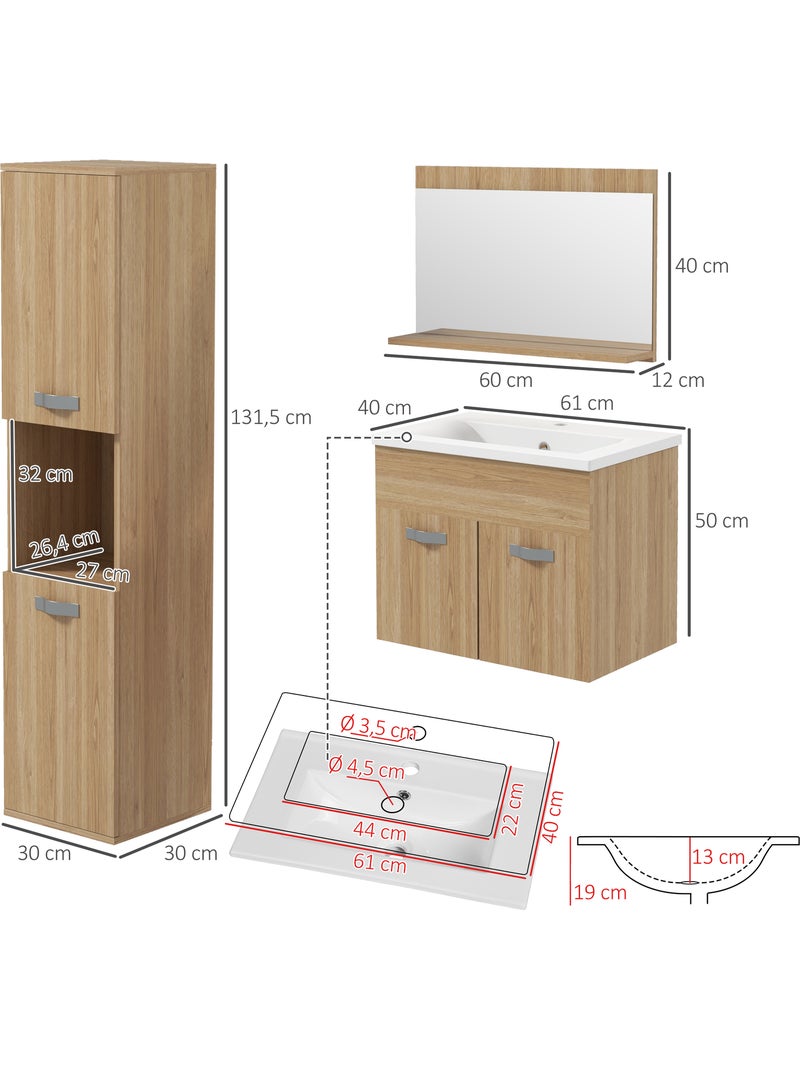 Ensemble 3 meubles salle de bain avec vasque Beige - Kiabi