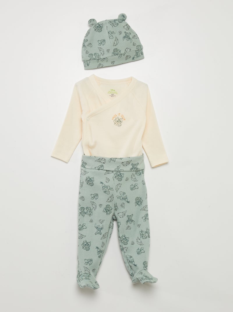 Ensemble Hiver 3 Pièces Stitch Pour Enfant - Bonnet, Tour De Cou Et Gants, Taille Unique
