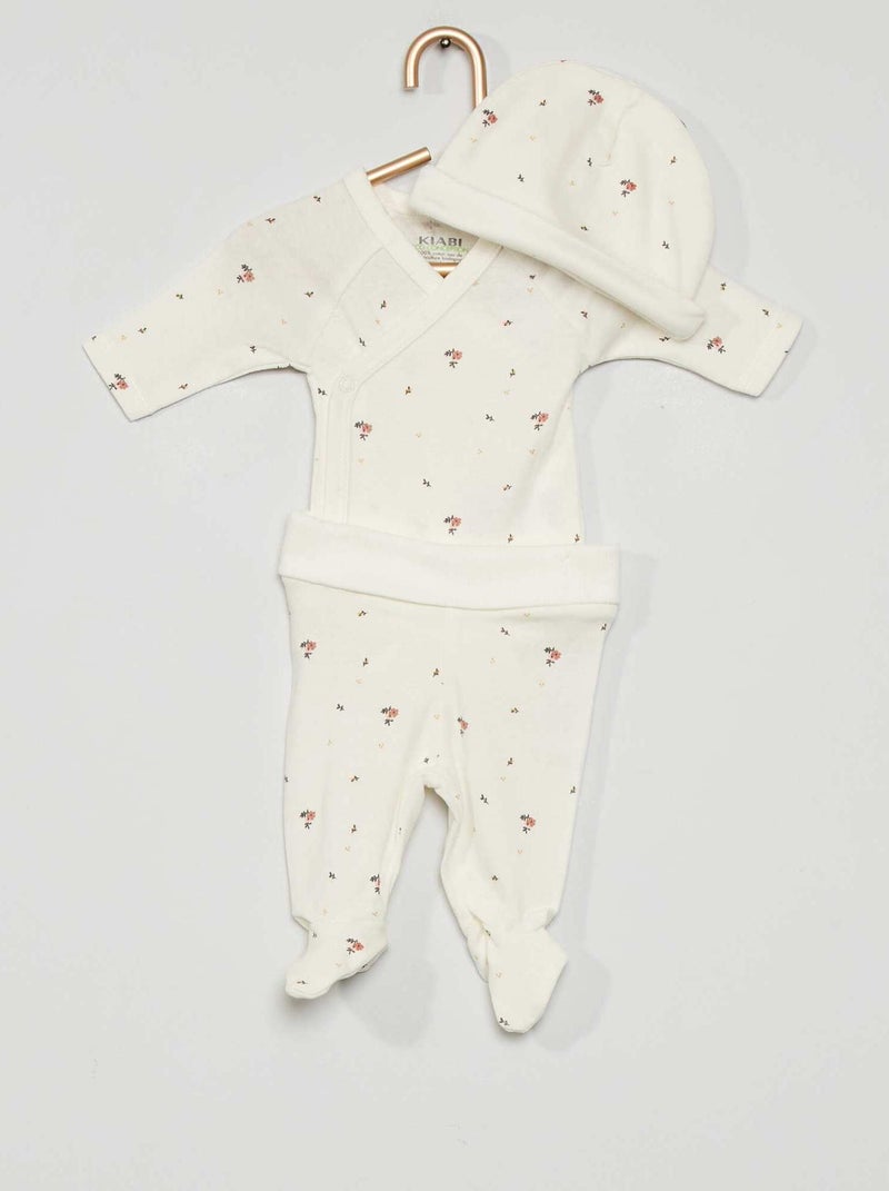 Ensemble 3 pièces blanc - Kiabi