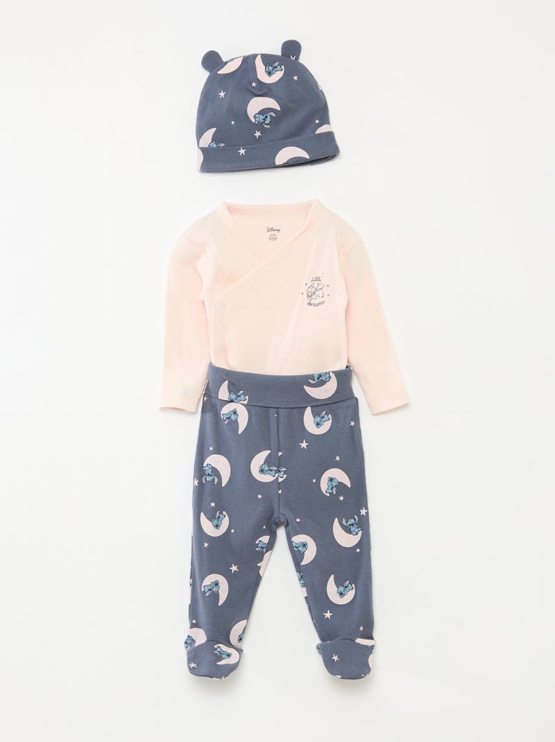 Ensemble 3 pièces body + legging + bonnet 'Disney' Bleu - Kiabi