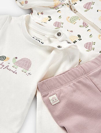 Ensemble 3 pièces en coton à imprimé tortue
