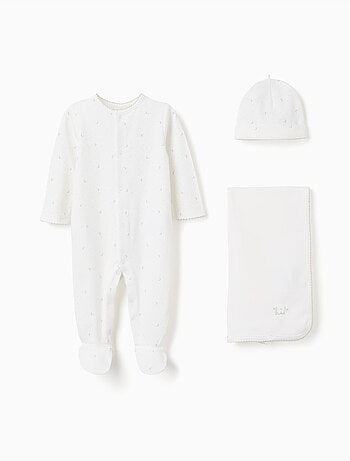 Ensemble 3 pièces en coton à motif de lunes