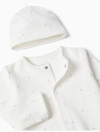 Ensemble 3 pièces en coton à motif de lunes