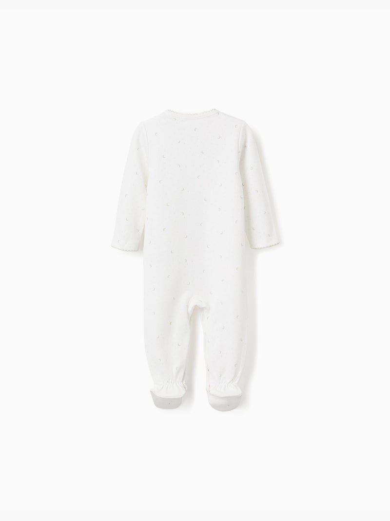 Ensemble 3 pièces en coton à motif de lunes Blanc - Kiabi