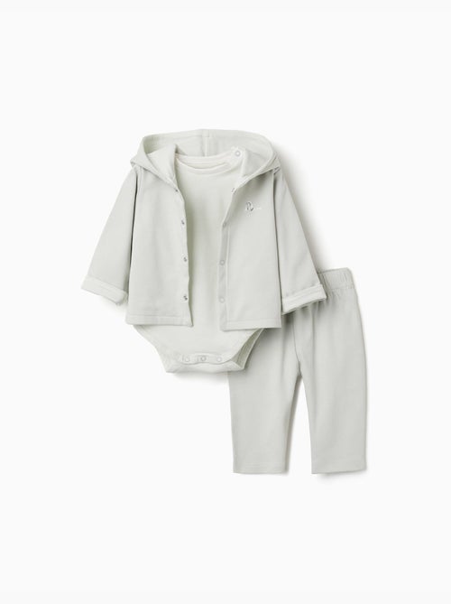 Ensemble 3 pièces en coton à rayures - Kiabi